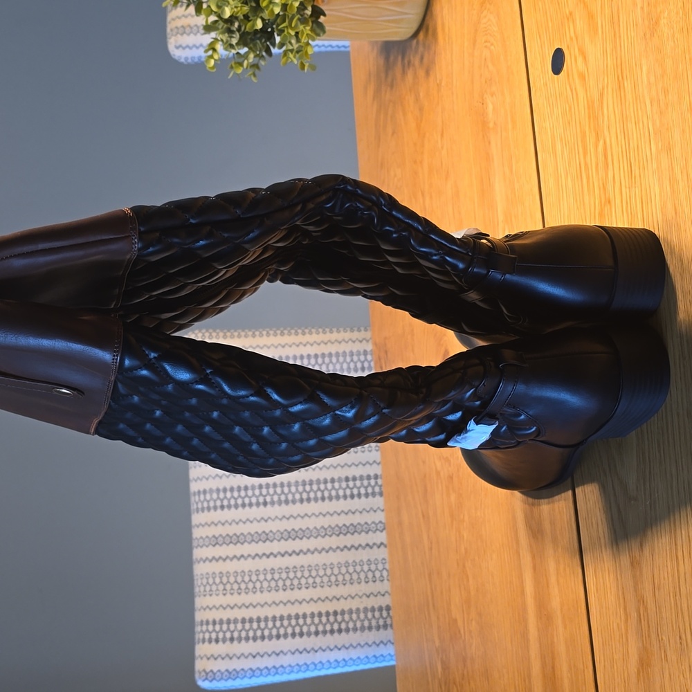 Stancee Quilted Buckled Riding Boots